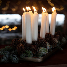 Load image into Gallery viewer, White Rustic Dinner Candle