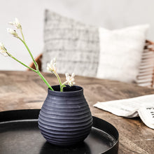 Load image into Gallery viewer, Black Groove Vase