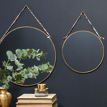Load image into Gallery viewer, Circle Hanging Mirror - Antique Brass