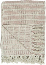 Load image into Gallery viewer, Cream and Malva Striped Throw