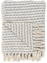 Load image into Gallery viewer, Cream and Blue Pattern Throw
