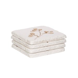 Flower Imprint Coasters - Set Of 4