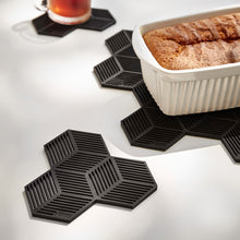 Load image into Gallery viewer, Black Sico Geometric Trivets
