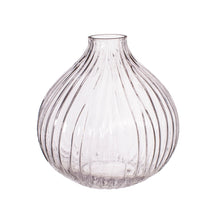 Load image into Gallery viewer, Round Fluted Clear Glass Vase
