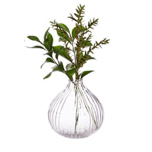 Load image into Gallery viewer, Round Fluted Clear Glass Vase
