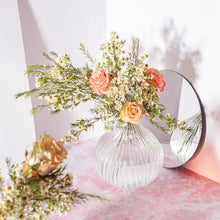 Load image into Gallery viewer, Round Fluted Clear Glass Vase
