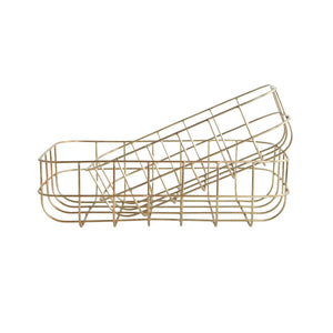 Gold Wire Baskets -  Set of 2