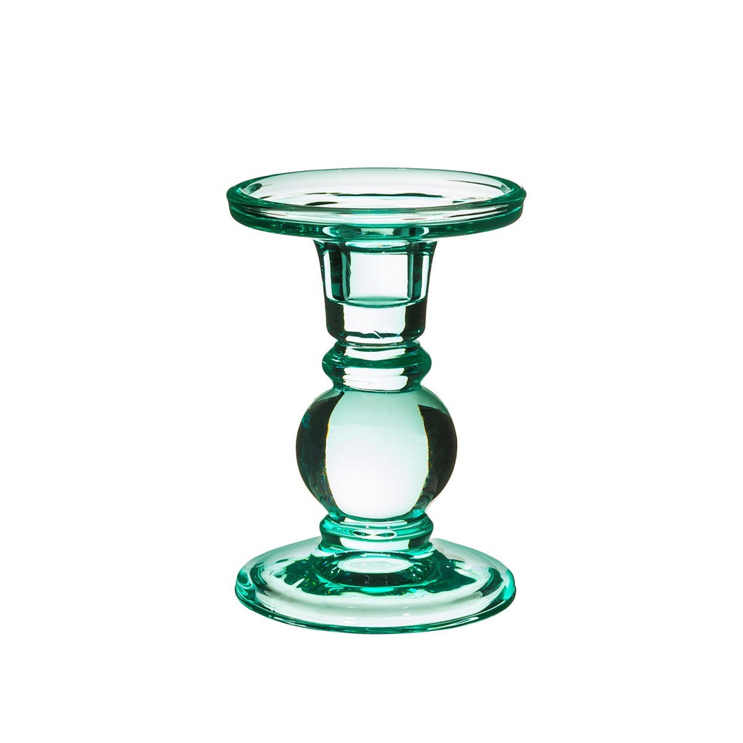 Estelle Glass Candle Holder -  Turquoise
