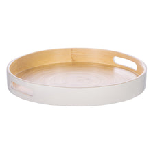 Load image into Gallery viewer, Grey Round Bamboo Tray
