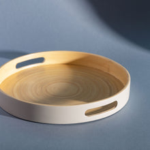 Load image into Gallery viewer, Grey Round Bamboo Tray
