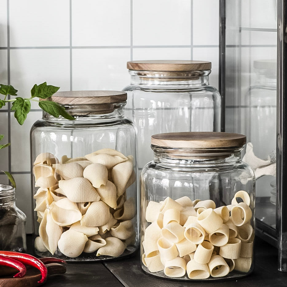 Glass Jar with Wooden Lid - 3750ml
