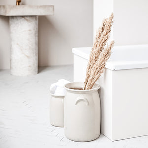 Ceramic Jar Shellish Grey - Large