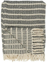 Load image into Gallery viewer, Cream &amp; Dark Grey Stripe Throw
