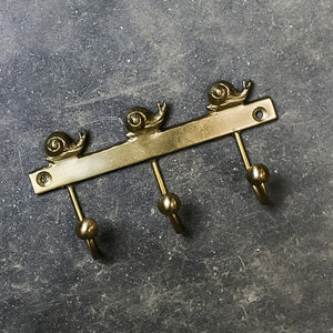 Snail Brass Hooks - Set of 2