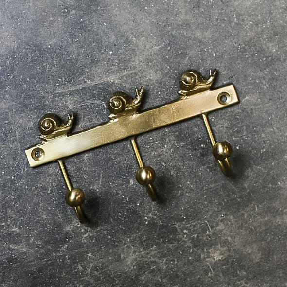 Snail Brass Hooks - Set of 2