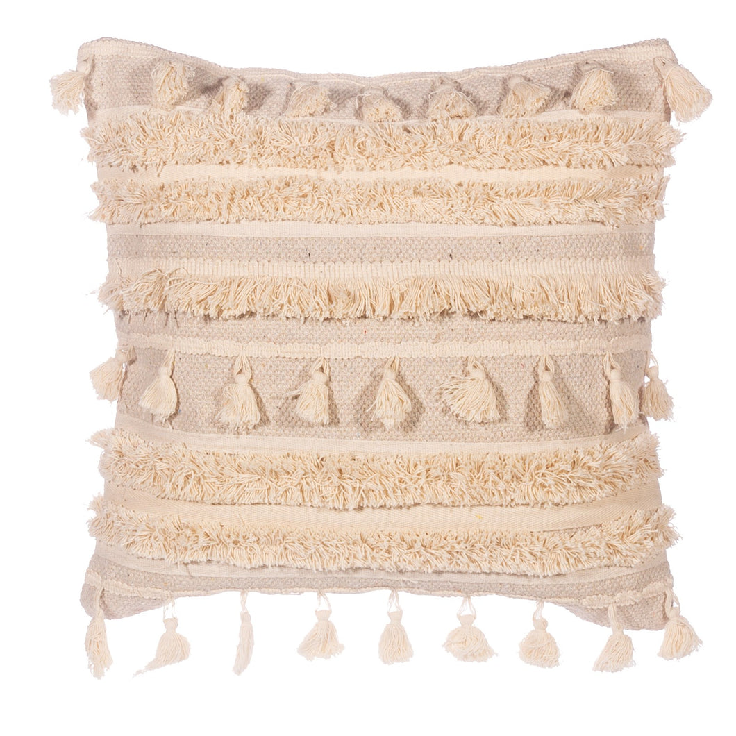 White Tassel Cushion