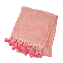 Load image into Gallery viewer, Pink Herringbone Blanket Throw
