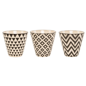 Mini Black Geo Planter Set