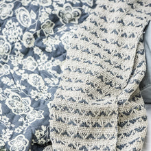 Load image into Gallery viewer, Cream and Blue Pattern Throw
