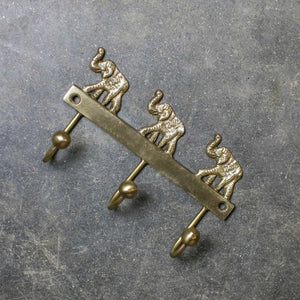 Elephant Brass Hooks - Set of 2