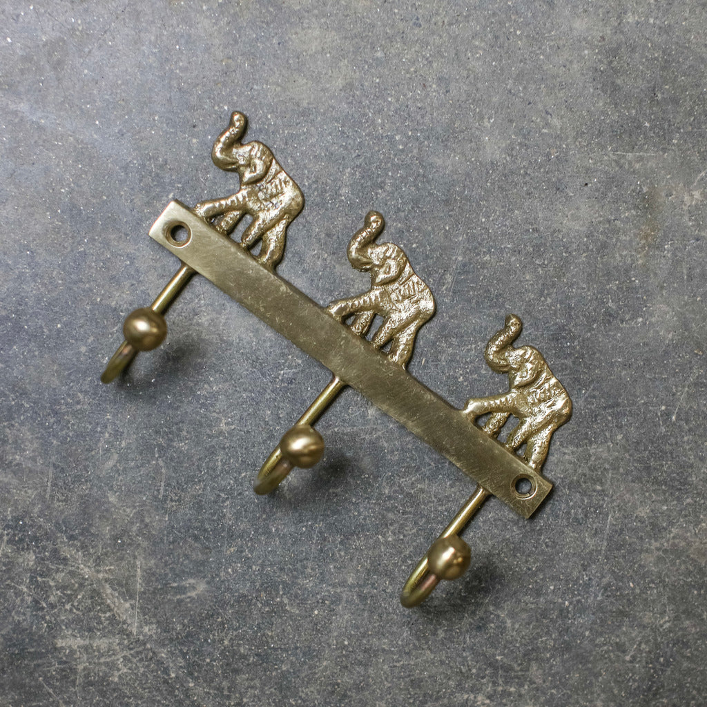 Elephant Brass Hooks - Set of 2
