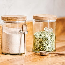 Load image into Gallery viewer, Storage Jar with Wooden Lid &amp; Spoon - Small
