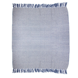 Blue Herringbone Blanket Throw