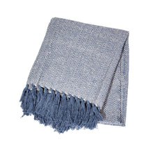 Load image into Gallery viewer, Blue Herringbone Blanket Throw
