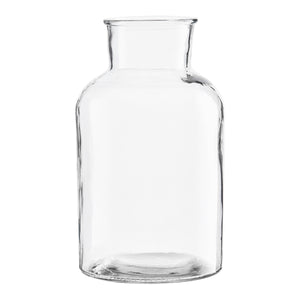 Medium Clear Glass Jar Vase - Bottle Neck