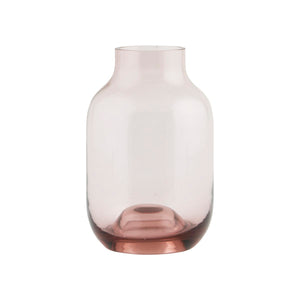 Small Shaped Clear Glass Pink Vase