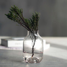 Load image into Gallery viewer, Small Shaped Clear Glass Pink Vase
